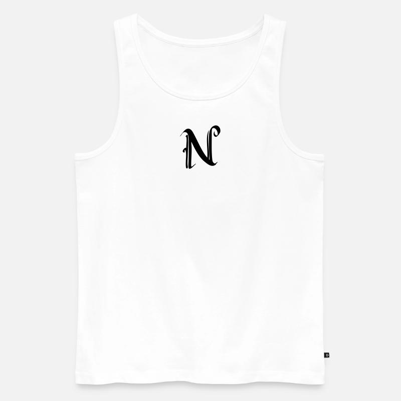 N - Männer Premium Bio Tank Top - Weiß