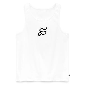 S - Männer Premium Bio Tank Top - Weiß - Vorne - AI Model Male 178 light (178cm)