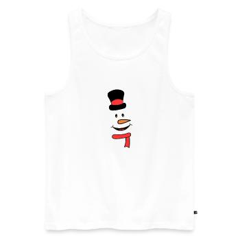 Snowman face with scarf and hat - Men's Premium Organic Tank Top - white - Front - Michal (187cm)