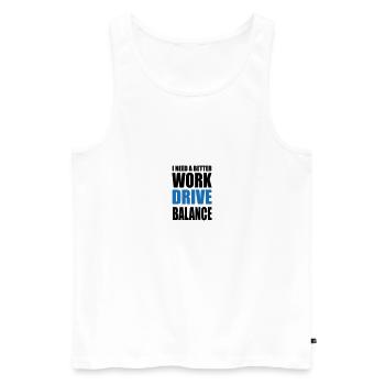 Équilibre entre le travail et le moteur - Débardeur bio Premium Homme - blanc - Devant - Michal (187cm)