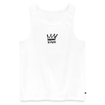 King - Men's Premium Organic Tank Top - white - Front - Michal (187cm)