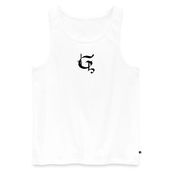 G - Débardeur bio Premium Homme - blanc - Devant - AI Model Male 178 light (178cm)