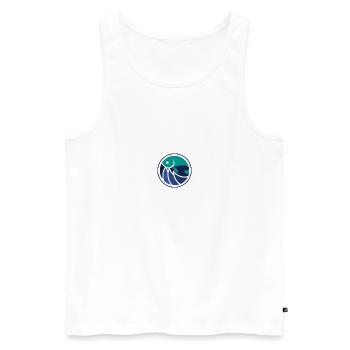 fischen angeln fishing motiv logo - Männer Premium Bio Tank Top - Weiß - Vorne - Michal (187cm)