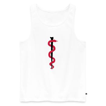 Rod of Asclepius - Men's Premium Organic Tank Top - white - Front - Michal (187cm)