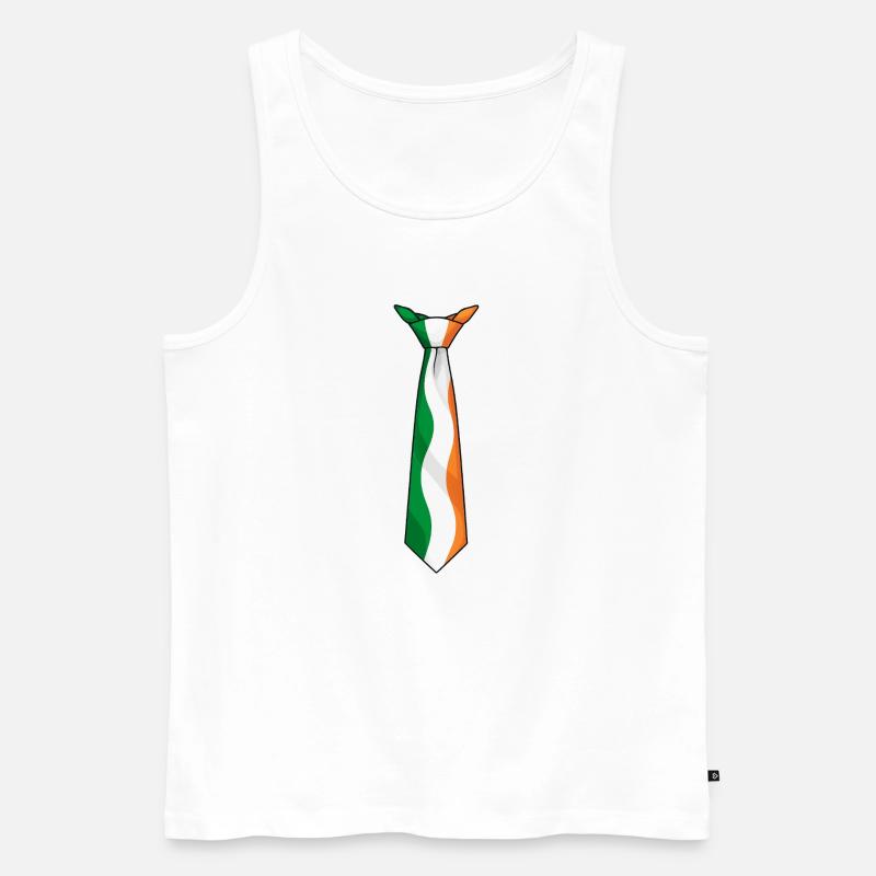 Cravate d’Irlande – Conception du drapeau - Débardeur bio Premium Homme - blanc
