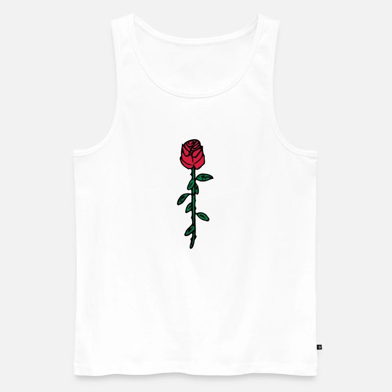 Rose - Männer Premium Bio Tank Top - Weiß