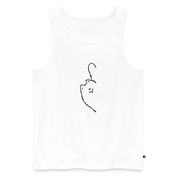 Schräge Katze - Männer Premium Bio Tank Top - Weiß - Vorne - Michal (187cm)