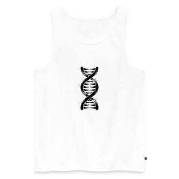 DNA strand double helix with hydrogen bonds - Men's Premium Organic Tank Top - white - Front - AI Model Male 178 light (178cm)