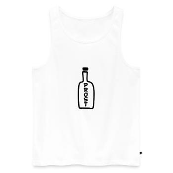 Flasche Prost - Männer Premium Bio Tank Top - Weiß - Vorne - Michal (187cm)