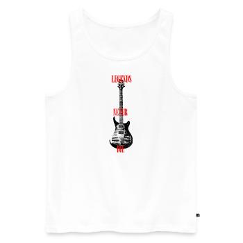 Legends never die - guitar - Männer Premium Bio Tank Top - Weiß - Vorne - Michal (187cm)