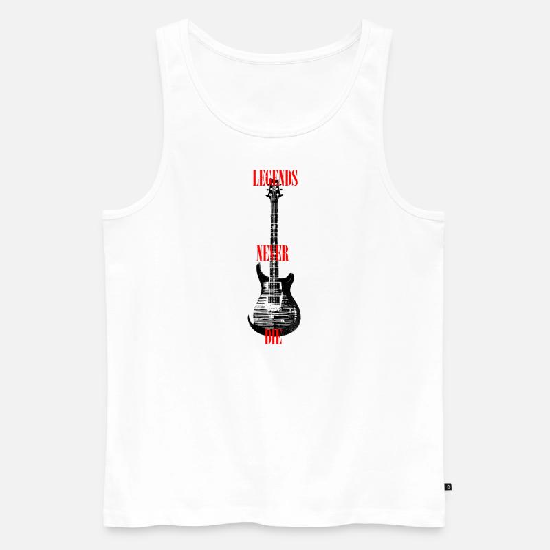 Legends never die - guitar - Männer Premium Bio Tank Top - Weiß