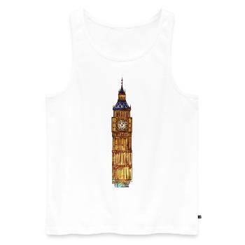 London England Big Ben - Männer Premium Bio Tank Top - Weiß - Vorne - Michal (187cm)