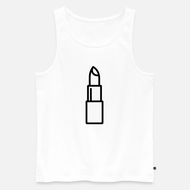 Lippenstift - Männer Premium Bio Tank Top - Weiß