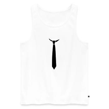 Krawatte - Männer Premium Bio Tank Top - Weiß - Vorne - Michal (187cm)