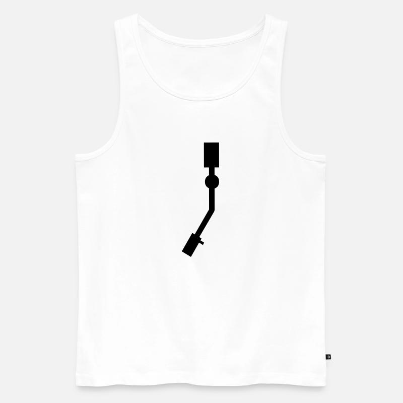 Turntable Nadel - Männer Premium Bio Tank Top - Weiß