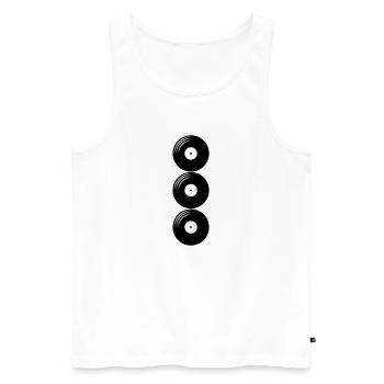 3 vinyl records - Men's Premium Organic Tank Top - white - Front - AI Model Male 178 light (178cm)