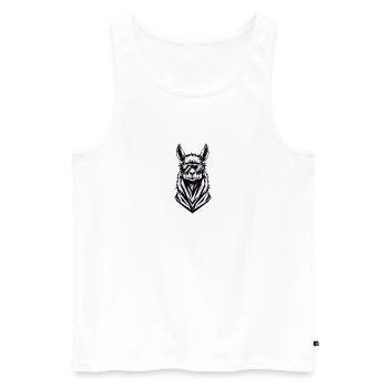 Cooles Alpaka - Männer Premium Bio Tank Top - Weiß - Vorne - Michal (187cm)