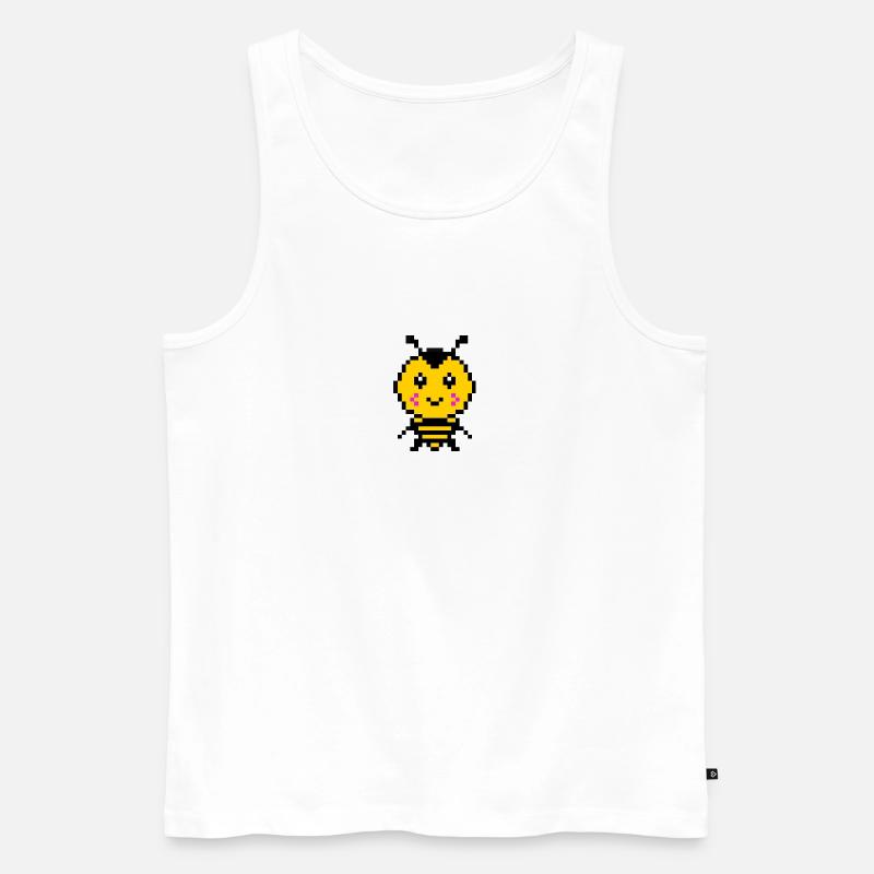 pixelbiene - Männer Premium Bio Tank Top - Weiß