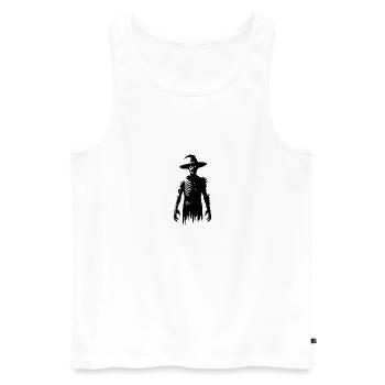 Halloween Zombie Hexe mit Zauberhut - Männer Premium Bio Tank Top - Weiß - Vorne - Michal (187cm)