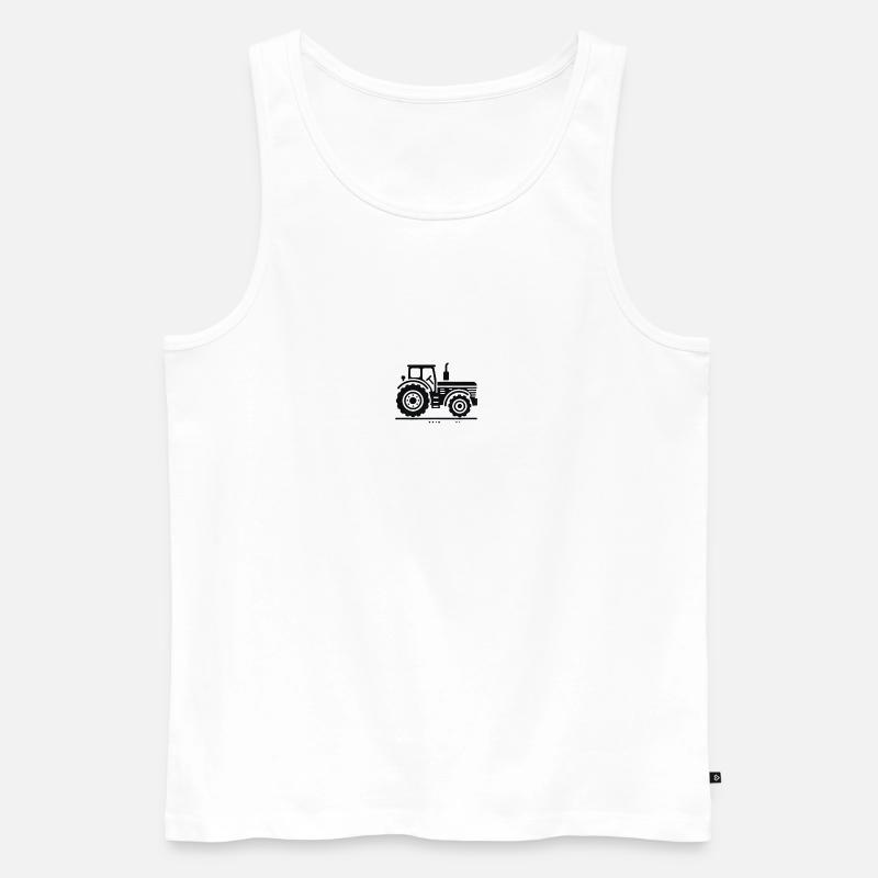 traktor - Ekologisk premium tanktopp herr - vit