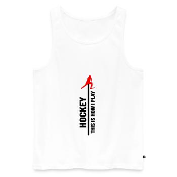 hockey sur gazon de hockey sur gazon de hockey sur glace - Débardeur bio Premium Homme - blanc - Devant - Michal (187cm)