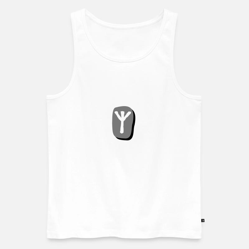 Algiz-Rune - Männer Premium Bio Tank Top - Weiß
