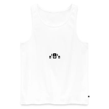 soundsystem - Männer Premium Bio Tank Top - Weiß - Vorne - Michal (187cm)