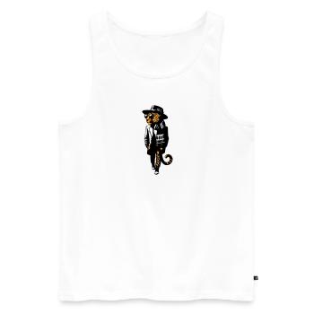 Leopard dandy - Men's Premium Organic Tank Top - white - Front - AI Model Male 178 light (178cm)