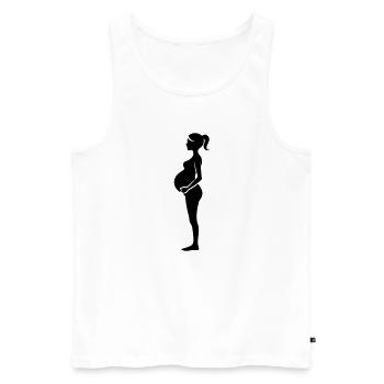 Woman Pregnant - Men's Premium Organic Tank Top - white - Front - Michal (187cm)