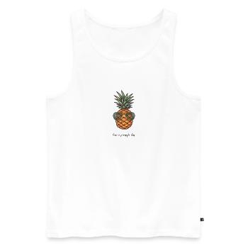 Ananas - Männer Premium Bio Tank Top - Weiß - Vorne - Michal (187cm)