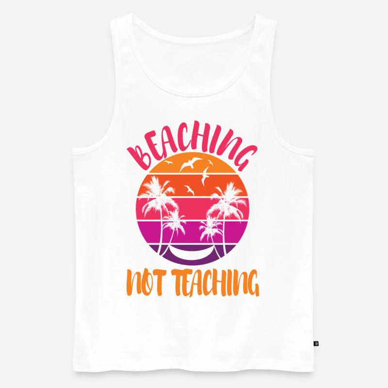 Beaching not Teaching - Männer Premium Bio Tank Top - Weiß
