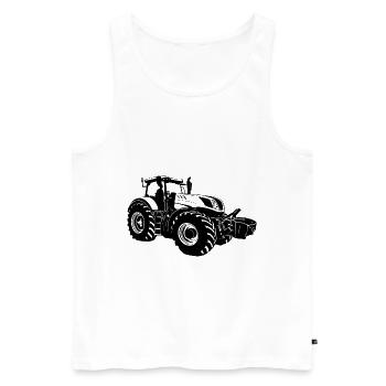 Tracteur - Remorqueur - Agriculteur - Débardeur bio Premium Homme - blanc - Devant - Michal (187cm)