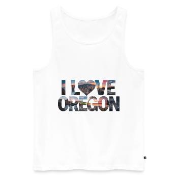 I Love Oregon für Oregon Urlauber - Männer Premium Bio Tank Top - Weiß - Vorne - Michal (187cm)