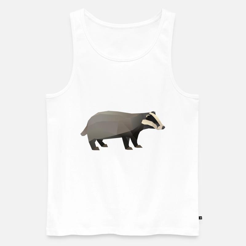 Dachs Waldtier Naturschutz Geschenk Polygon - Männer Premium Bio Tank Top - Weiß
