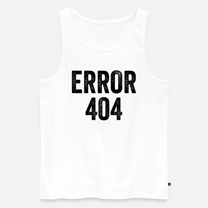 Error 404 - Männer Premium Bio Tank Top - Weiß