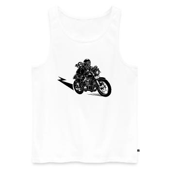 Motorbike rider - Men's Premium Organic Tank Top - white - Front - Michal (187cm)
