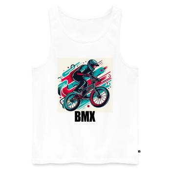 BMX Bike - Men's Premium Organic Tank Top - white - Front - AI Model Male 178 light (178cm)