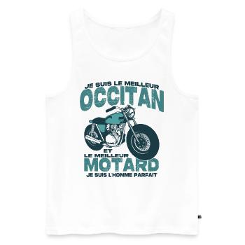 Le meilleur motard et le meilleur occitan - Débardeur bio Premium Homme - blanc - Devant - Michal (187cm)