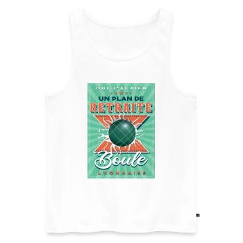 Boule Lyonnaise Retraite - Débardeur bio Premium Homme - blanc - Devant - Michal (187cm)