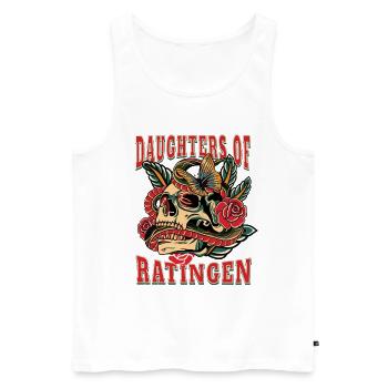 Ratingen Frau Geschenk daughters of Ratingen - Männer Premium Bio Tank Top - Weiß - Vorne - Michal (187cm)