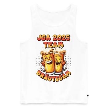 Bachelor Party 2025 Team Groom Beer Alcohol Booze Funny - Men's Premium Organic Tank Top - white - Front - Michal (187cm)