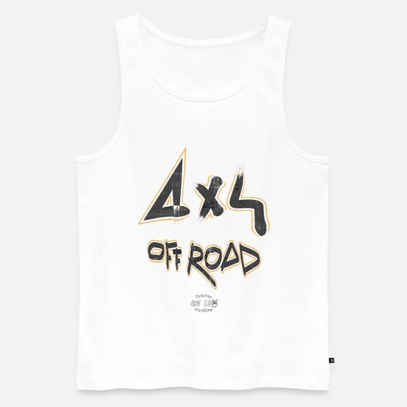 4x4 HORS ROUTE - Débardeur bio Premium Homme - blanc