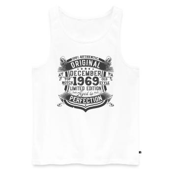 Born December 1969 53rd birthday gift - Men's Premium Organic Tank Top - white - Front - Michal (187cm)