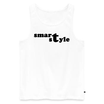 smart style | trendy Graffiti-Design - Männer Premium Bio Tank Top - Weiß - Vorne - Michal (187cm)