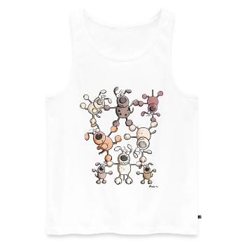 Hunde Zirkus - Männer Premium Bio Tank Top - Weiß - Vorne - Michal (187cm)