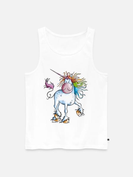 Rainbow Unicorn - Men's Premium Organic Tank Top - white