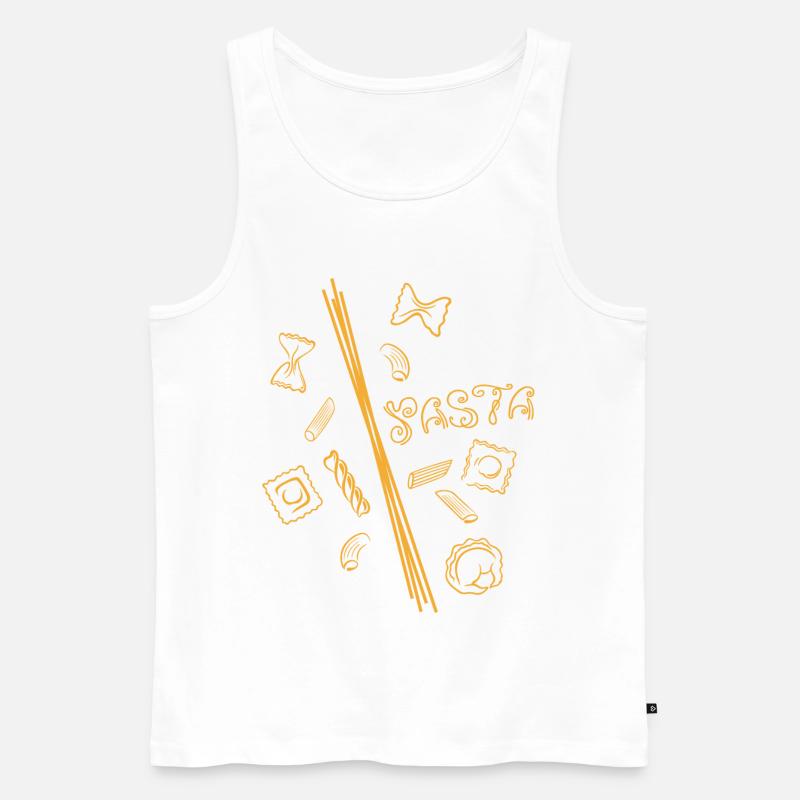 Pasta-Design mit Spaghetti & Nudelformen - Männer Premium Bio Tank Top - Weiß
