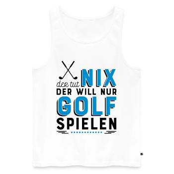 Golf spielen - Männer Premium Bio Tank Top - Weiß - Vorne - Michal (187cm)