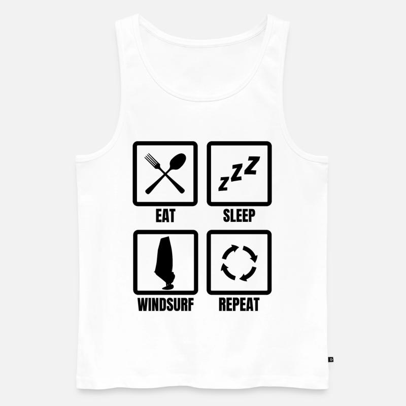 Windsurfer Routine - Männer Premium Bio Tank Top - Weiß