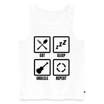 Ukulele Spieler Routine - Männer Premium Bio Tank Top - Weiß - Vorne - Michal (187cm)